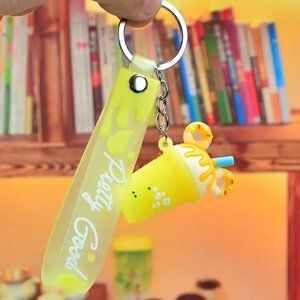 ⭐️NWT Yellow Milkshake Bracelet Keychain Bag Charm